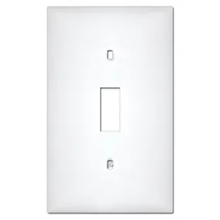 White Plastic One Toggle Light Switch Plates