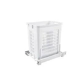 White Pullout Hamper, 14-1/4 X 20 X 19-3/8 in