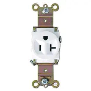 White Round 20A Single Electrical Receptacle