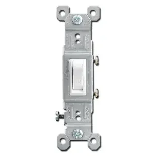 White Toggle Light Switch 15 Amp