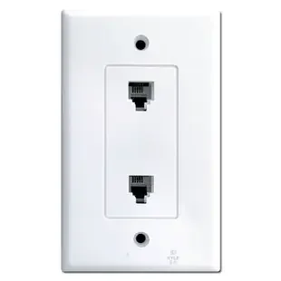 White Two Phone Jack Wall Cover Plates 26TE24