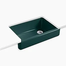 Whitehaven 32-1/2″ undermount single-bowl farmhouse kitchen sink in Teal