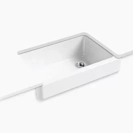 Whitehaven 32-1/2″ undermount single-bowl farmhouse kitchen sink in White