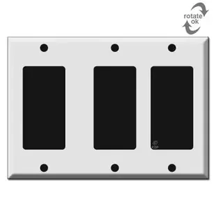 Wide Spaced 3 Decor Rocker Wall Plates for Adjacent Boxes