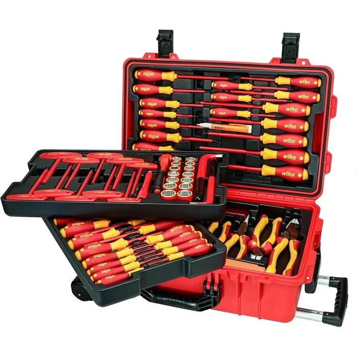 Wiha Tools 32800 80-PC INSULATED TOOL SET IN ROLLING TOOL CASE