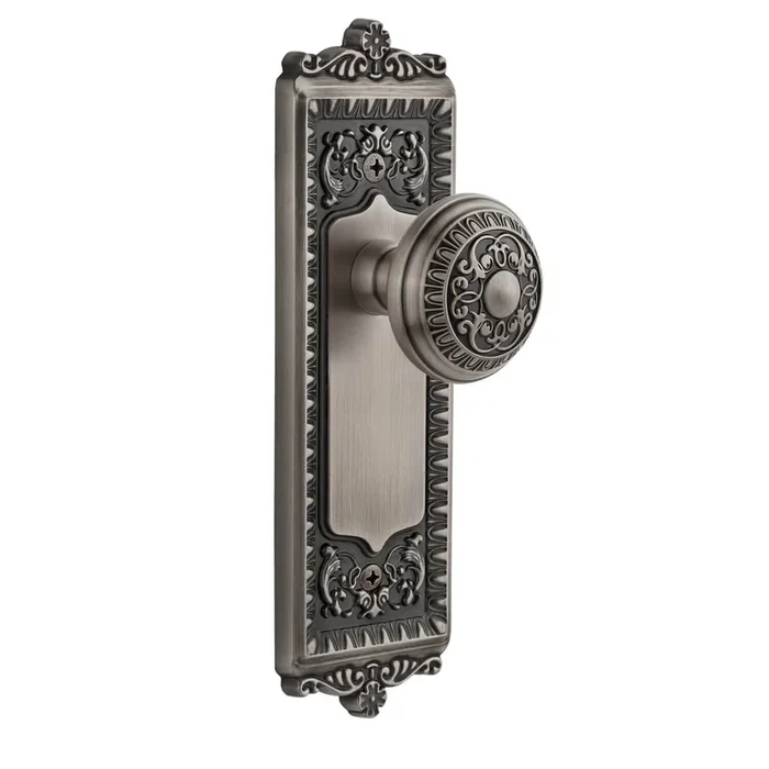 Windsor Long Plate with Windsor Knob – Antique Pewter Double Dummy Set