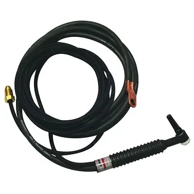 WP-9F-25-R Air Cooled Tig Torch Kit, Angled Head, 3/4 in Handle, 25 ft Cable