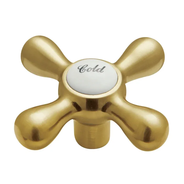 Zinc Alloy Cross Handle (Cold Side), Brushed Brass – Kingston Brass