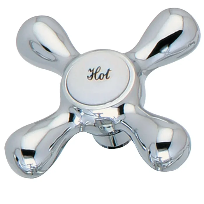 Zinc Alloy Cross Handle (Hot Side) – Polished Chrome by Kingston Brass